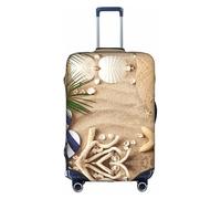 yagDAA Copertura protettiva per valigie da viaggio, con stampa di palme e sabbia, per valigie da 45-81 cm, bianco, XL