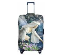 yagDAA Copertura protettiva per valigie da viaggio, motivo fatina del lago, per valigie da 45-81 cm, bianco, L