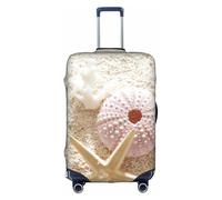 yagDAA Copertura protettiva per valigie da viaggio, motivo floreale zen blu con stelle marine sulla spiaggia, per valigie da 45-81 cm, bianco, M