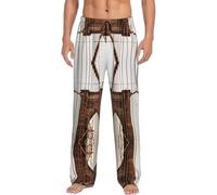 yagDAA Foto Di Brooklyn Bridge Stampa Pantaloni Pigiama Da Uomo Sonno & Lounge Pantaloni Con Tasche Pj Bottoms Loungewear Per Gli Uomini, Nero , XXL