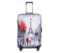 yagDAA Parigi City Tree Torre Eiffel Stampa artistica Valigie Copertura per bagagli da viaggio, per valigie da 45-81 cm, bianco, L