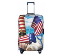 yagDAA Sea to Shining Sea - Copertura protettiva per valigie da viaggio, con stampa patriottica, per valigie da 45-81 cm, bianco, XL