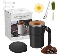 Yagerod Protectivemethod 12oz Electric Magnetic Stirring Coffee Mug, 2025 Newly Self Stirring Mug, Electric Self Stirring Mug, Protective Method Coffee Mugwith Digital Display(Black)