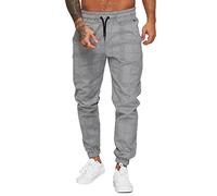 Yageshark Pantaloni da Jogging Sportivi Larghi a Quadri per Il Tempo Libero da Uomo (Grigio Chiaro, L)