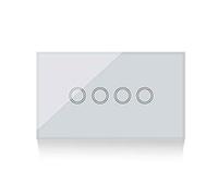 Yagusmart US Wifi Interruttore Intelligente Luce Wireless WiFi da Muro,con Power Monitor,App Controllo Remoto,Funzione Timer,Controllo Vocale (4 gang, bianco)
