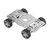 Yahboom 4WD Kit Robot a Quattro Ruote Motrici 310 Motor Robot Car Chassis Smart DIY Science Adatto per Raspberry Pi 4B/UNO R3/Jetson Punte Porose Per Espansione (Silver Single-L 310 motor Chassis(S))