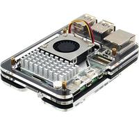 Yahboom Acrylic Protective Case Raspberry Pi 5 Protective Case + Cooling Fan Cooling Aluminum Radiator Thermal Conductive Silicone Raspberry Pi Protective Case (pi5 active cooler and acrylic case)