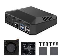 Yahboom Argon ONE V3 Case Raspberry Pi5 Case Black Aluminum Alloy Case, Magnetic Upper Vover, with Cooling Fan,for RPi5 NVME M.2 SSD PWM Cooler PCIE, Cooling CPU, with Power Button
