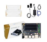 Yahboom Jetson Nano 4GB Development Board + Acrylic Case (mit Fan) | Power Adapter + HDMI Kabel + LAN Cable + 64GB USB Flash Drive 16GB eMMC Storage Provides Programming(Expansion Kit)