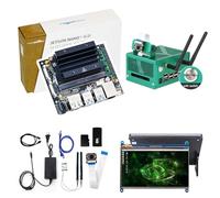 Yahboom Jetson Nano 4GB RAM Case IMX219 77° Camera HDMI Cable Lan Cable 64GB TF Card 16GB eMMC Storage Provides Programming Ubuntu18.04 (Developer Kit)