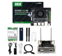Yahboom Jetson Orin NX 8GB Development Kit 117 Tops WiFi 256GB SSD Ubuntu 22.04 System AI Heat Dissipation Suitable for Electronic Projects (Orin NX 8GB Basic Kit)