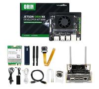 Yahboom Jetson Orin NX 8GB Development Kit 117 Tops WiFi 256GB SSD Ubuntu 22.04 System AI Heat Dissipation Suitable for Electronic Projects (Orin NX 8GB Cam ADV Kit)