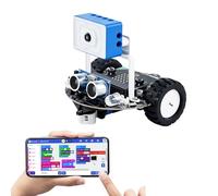 Yahboom Kit robot di programmazione grafica Micro:bit V2 per l'istruzione STEM nella scuola primaria, per adolescenti e competizioni elettroniche, con modulo telecamera WiFi (with microbit v2)
