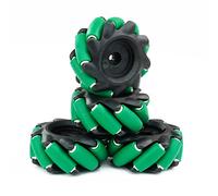 Yahboom Mecanum Wheel, Omnidirectional Smart Robot Car Parts Accessories DIY Toy Assembly, Compatible with Building Blocks and TT Motors (2 Pairs) with Coupling (65mm-wheel(Nylon)*4+6mm-coupling*4)