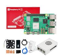 Yahboom Raspberry Pi 5 8GB Starter Kit with 64GB SD Card, Raspberry Pi 5 Aluminum Case Passive Cooling, 27W 5.1V 5A USB C Power Supply, HDMI Cable (8GB-Metal Case Kit)