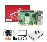Yahboom Raspberry Pi 5 Developer Kit 16GB+IPS HD 7-inch Display,Case (with Fan)+PD Power Adapter,Ubuntu20.04 ROS2 for Robot AI (16GB-7 in Screen Kit)