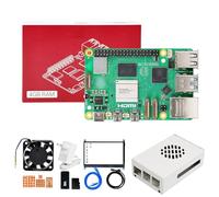 Yahboom Raspberry Pi 5 Developer Kit 4GB+IPS HD 7-inch Display,Case (with Fan)+PD Power Adapter,Heat Sink Ubuntu20.04 ROS2 for Robot AI (4GB-7 in Screen Kit)