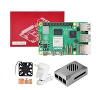 Yahboom Raspberry Pi 5 Developer Kit 4GB + PD Power Supply + ABS Case (with Fan) + Heat Sink Ubuntu20.04 ROS2 for AI Programming Python (4GB-Basic Kit)