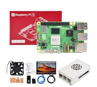 Yahboom Raspberry Pi 5 Starter Kit 16GB + HD 10.1inch Display,Case,27W PD Power Adapter,Heat Sink Ubuntu ROS2 System Suitable for Robot AI (16GB-10 in Screen Kit)