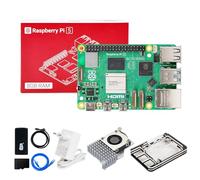 Yahboom Raspberry Pi 5 Starter Kit 8GB,64GB SD Card,Pi 5 Case Official Active Cooling, 27W 5.1V 5A USB C Power Supply, HDMI Cable Ubuntu20.04 ROS2 (8GB-Official Cooler Kit)