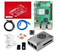 Yahboom RPi 5 1GB Development Kit + PD Power Adapter+ABS Case+ Heat Sink + 64GB TF Card Cortex-A76 CPU for AI Programming Python (1GB-Classic Basic Kit)