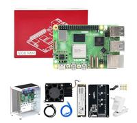 Yahboom RPi5 Developer Kit 16GB + MINI Chassis+Pi 5 Case Active Cooling | PCIe M.2 SSD+256G SSD ROS2 System Ubuntu20.04 Suitable for AI Programming Python (16GB-Cube Pi Case Kit)