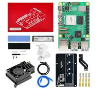 Yahboom RPi5 Developer Kit 1GB + PD Power Adapter+Case (with fan)+Camera Ubuntu20.04 ROS2 System Suitable for AI Programming Python (1GB PCIe M.2 SSD Kit)