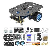 Yahboom Smart Chassis Car Kit, Equipped with Aluminum Chassis, 520 Encoder Motor, DC 12V Motor, 65mm Wheels, Robot Mobile Platform (2WD Chassis with Battery)
