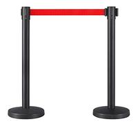 Yaheetech 2 Colonnine Segnapercorso con Nastri 2 M Aste Delimita Corsie Paletti Delimitazione Transenne Elimina Separa Code Nere