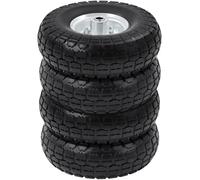 Yaheetech 4 Ruote Pneumatici per Carrellino Carrello Carriola Carretto Rimborchio da Giardino Antiforatura Antipanne in Gomma Piena Ricambio Ruote Dia. 255 mm Nero