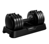 Yaheetech 5-in-1 Manubrio Regolabile da 5 kg a 25 kg, Set di Manubri Regolabili in 1 Secondo per Allenamento Fitness Palestra Casa Ufficio Nero