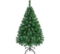 Yaheetech Albero di Natale 124 cm Artificiale Folto Alberi Effetto Realistico con Supporto in Metallo Pieghevole Portatile Decorazione Natalizia per Casa Negozio Verde