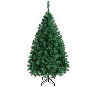 Yaheetech Albero di Natale 154 cm Artificiale Folto Alberi Effetto Realistico con Supporto in Metallo Pieghevole Portatile Decorazione Natalizia per Casa Negozio Verde