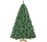Yaheetech Albero di Natale 183 cm Artificiale Verde Abete con Supporto in Metallo Venature di Legno Effetto Realistico Folto 903 Rami a Gancio con Cerniera