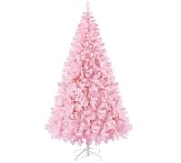 Yaheetech Albero di Natale 219 cm Artificiale Apertura Automatica Folto Realistico Supporto in Metallo Pieghevole Rami Decorazioni per Casa Negozio Rosa