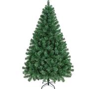 Yaheetech Albero di Natale Artificiale Folto 183cm con Base Metallo Verde | 598 Rami in PVC Ignifugo Effetto Realistico, Base Pieghevole Salvaspazio, Ideale per Decorazioni Natalizie Casa e Negozio