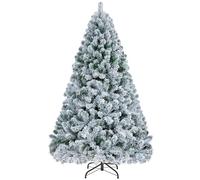 Yaheetech Albero di Natale Innevato Artificiale 152,5 cm Effetto Realistico Folto 532 Rami con Supporto in Metallo Pieghevole Decorazioni Nataliaze Bianco