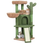 Yaheetech Albero Tiragraffi per Gatti 106,5 cm Cactus Design Verde Marrone