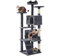 Yaheetech Albero Tiragraffi per Gatti 158 cm XXL Multilivello Grigio Scuro