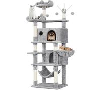 Yaheetech Albero Tiragraffi per Gatti 170 cm in Truciolato e Sisal con Posatoio Palla da Gioco Condomini Grigio Chiaro