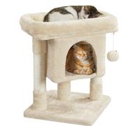 Yaheetech Tiragraffi Albero per Gatti con Posatoio Grande Graffiatoio per Gatti 40,5 x 40,5 x 59 cm Beige