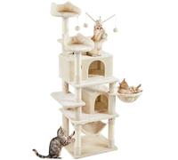 Yaheetech Albero Tiragraffi per Gatti Cuccia per Gatti con Torre Posatoio Palla da Gioco Condomini Alto 170 cm Beige