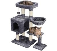 Yaheetech Albero Tiragraffi per Gatti Gattini in Corda Sisal Graffiatoio con Palla 80 x 39,5 x 96 cm Grigio Scuro