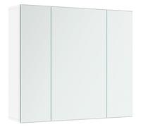 Yaheetech Specchio Contenitore Bagno con 3 Porte 70.5x60.5x15 cm Bianco