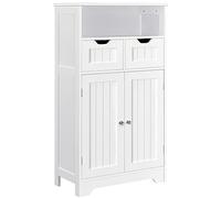 Yaheetech Armadietto Bagno a Terra Mobietto Autoportante Mobile Bagno Portaoggetti Moderno Armadio da Terra con Cassetti e Ante Salvaspazio Salotto Cucina Soggiorno Bianco 60 x 30 x 104,5 cm