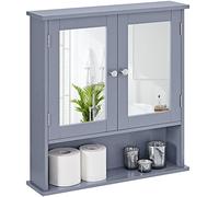Yaheetech Armadietto Bagno con 2 Ante 56 × 13 × 58 cm Grigio