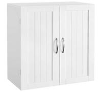 Yaheetech Armadietto Bagno Sospeso da Parete Armadio Mobiletto Bianco con 2 Ante e Ripiano Regolabile 60 x 30 x 60 cm Mobile da Cucina Camera da Letto Lavatrice