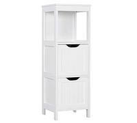 Yaheetech Armadietto da Terra in Legno Mobile per Bagno Mobile Autoportante ad Angolo Armadio con 2 Cassetti per Medicine Mobile da Cucina Salotto Soggiorno Corridoio 89 x 30 x 30 cm