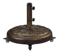 Yaheetech Base per Ombrellone da Giardino 20,6 kg in Resina e Metallo con 4 Ruote e Freni per Pali da Ø34/38/48mm con 2 Manopole per Cortile Piscina Esterno, Bronzo