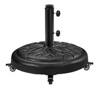 Yaheetech Base per Ombrellone da Giardino 20,6 kg in Resina e Metallo con 4 Ruote e Freni per Pali da Ø34/38/48mm con 2 Manopole per Cortile Piscina Esterno, Nero